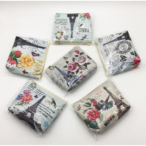 Free ship!1lot=12pc!Eiffel Tower coin purse / key bag / Cosmetic pencil Bag/ cute coin mini wallet/storage bag