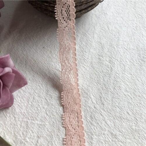 Pale pink Hollow 1.5cm S1399-1Out Crocheted Cotton Lace Ribbon DIY Apparel Sewing Fabric