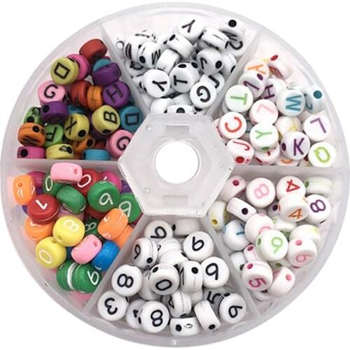 300PCS Letter Number Beads Assorted Fashion Mixed Alphabet Beads Acrylic Beads DIY Bracelet Findings Crafts Accessories