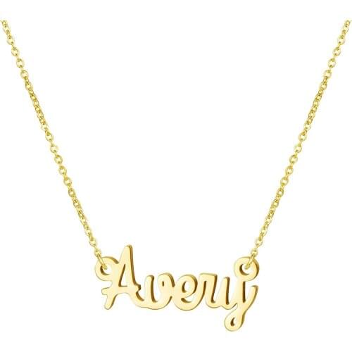 Corrent Gold Color Chains Colier Personaliser For Women Men Pendant Name Letter Necklace Customprivate Birthday Jewelry