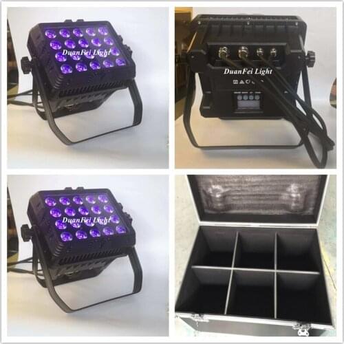 Case)6pcs Mini par city color led rgbwa uv spot light 20x18w 6in1 led city color buidling garden light with flycase