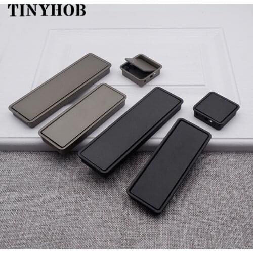 Black/grey /Tatami Hidden Handles Zinc Alloy Door Embedded Pull Cabinet Handle Recessed Knobs Furniture Hardware