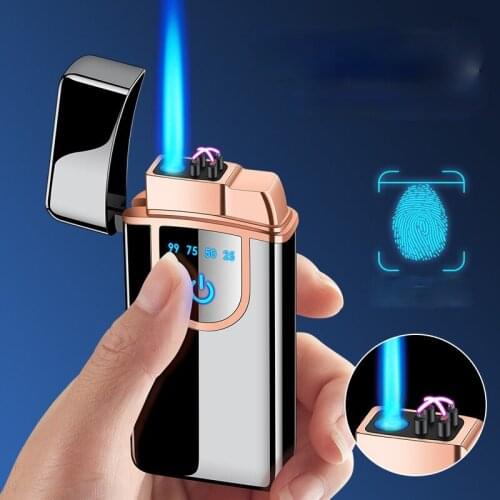 Gas and Electricity Hybrid Dual-use Electricity Display Touch Sensor Boutique Windproof Lighter Manufacturer Gadgets for Men