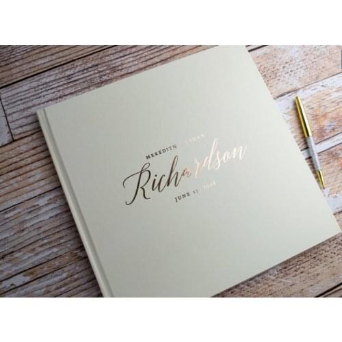 Personalized Wedding Guest Book Gold or Silver Foil Wedding Album Square Guest Books Custom Guestbooks Bridal shower Photo Book