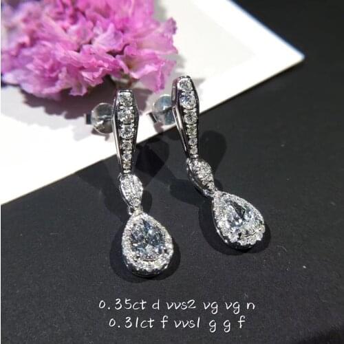 Exquisite Round AAAA Zircon Drop Earrings Drop-shaped Crystal Long Womens Wedding Earrings Bride 925 Silver Jewelry Gift
