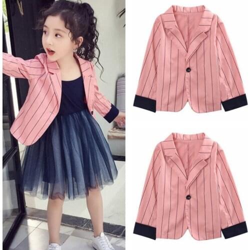 2019 Princess Slim Style Child Suit Jacket Kids Girls Casual Blazer Coat Teenager Outerwear Tops Girls Clothes Jackets 3-12T