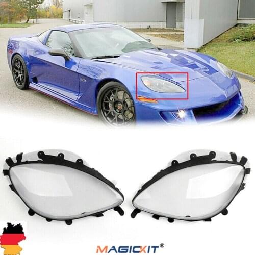 MagicKit Car Front Headlamp Lens Headlight Lenses Cover Trim Replace + Gaskets Kits For Chevrolet For Corvette C6 2005-2013