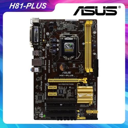 H81-PLUS For ASUS Socket LGA 1150 Desktop PC Motherboard DDR3 Intel H81 ATX Original Used Motherboard USB3.0 PCI-E X16 3.0 Slots