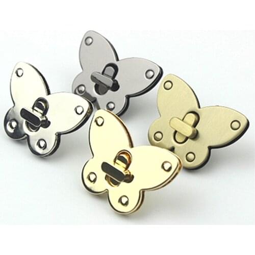 Metal Butterfly Turn Twist Lock Clasp for Leather Craft Women Bag Handbag Shoulder Bag Purse DIY Hardware Accessories