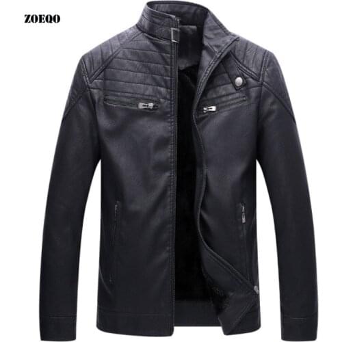 New Men Leather Jackets High Quality PU Motorcycle Leather Jacket chaqueta cuero hombre men leather jacket and coat plus size