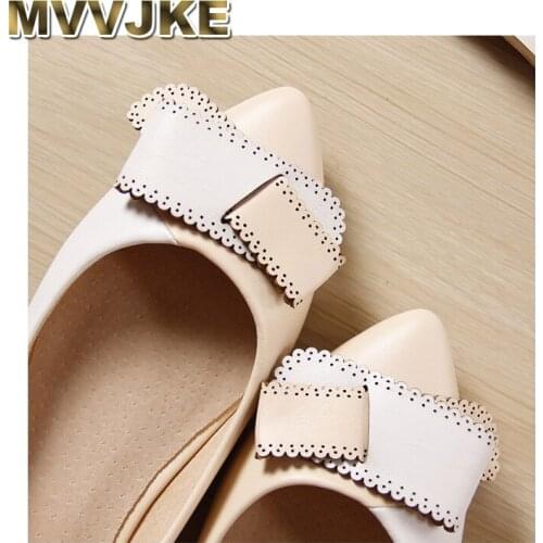 MVVJKE Flat Tip Fight Color and Mixed Colors with Scoop Shoes Female 2018 New Korean Slip-On Butterfly-knot Shoes