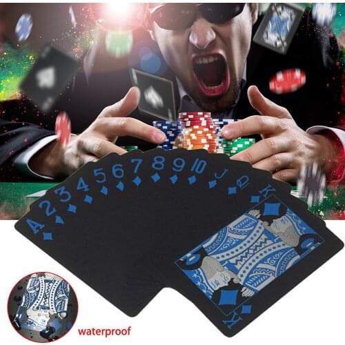 Deck Poker Waterproof Plastic Pvc Playing Cards Set Black Poker Card Sets Classic Magic Tricks Tool