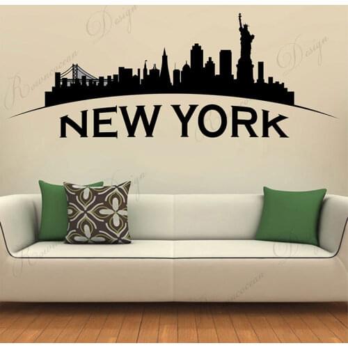 New York City Wall Stickers Vinyl Home Decor Living Room Bedroom New York Horizon Wall Decals House Decoration Wallpaper 4305