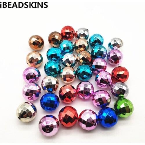 New arrival! 20mm 100pcs acrylic UV Round Earth Faceted beads for jewelry making DIY
