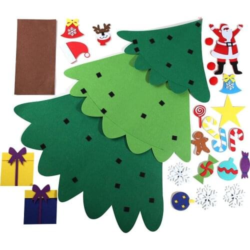New Gifts Kids DIY Felt Christmas Tree Christmas Decoration for Home Christmas Ornaments Santa Claus Xmas Tree