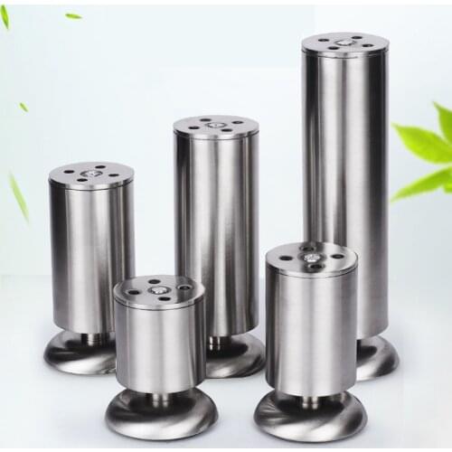 4pcs 80-200mm Furniture Adjustable Cabinet Legs with Rubber mat Stainless Steel Furniture Legs Cabinet Table Sofa Bed Feet