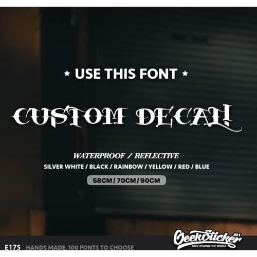 Geeksticker Personalized Custom Car Stickers Waterproof Reflective Sticker For VW Audi BMW Ford Benz Mazda Honda Toyota etc