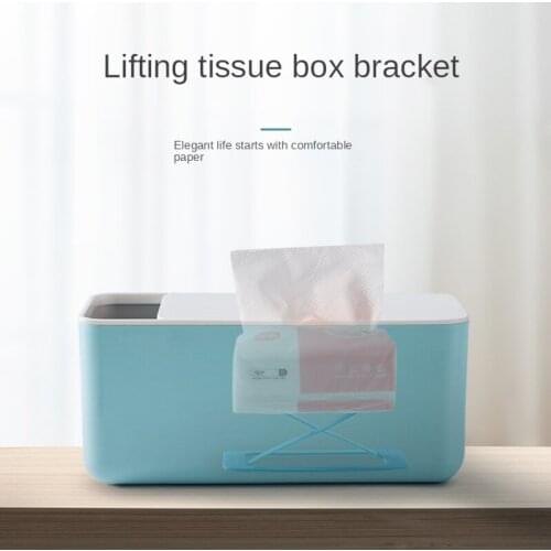 Lifting tissue box elastic device, creative organizer, the bottom of the spring pumping box is pulled to the end