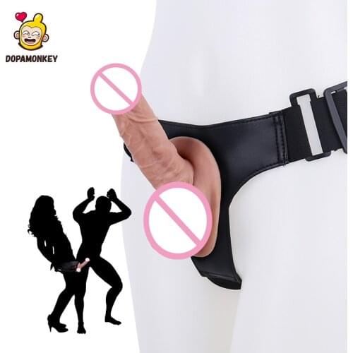 Strap-On Realistic Dildo for Couple Lesbian Pants Big Soft Dick with Strong Suction Cup for Woman Anal Plug Belt Gay Adult Toys