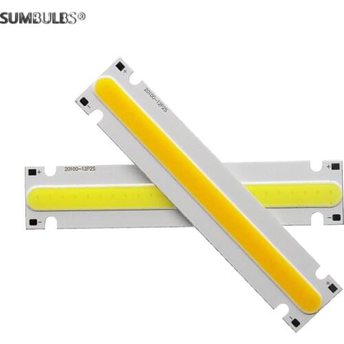 SUMBULBS LED COB Hard Strip Bar Bulb Light source DC6V Input 5W 10x2cm DIY Table Desk Lamp Warm Cold Emitting Color