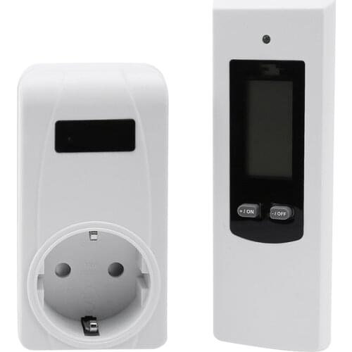 Thermostat 220V Temperature Control Digital Wireless Thermostat LCD Remote Temperature Controller Socket,EU PLUG