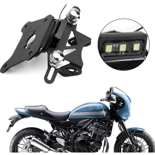 Topteng For Kawasaki Z900RS 2018 2019 CNC Motorcycle LED License Plate Bracket Holder Aluminum Alloy Motor Accessories