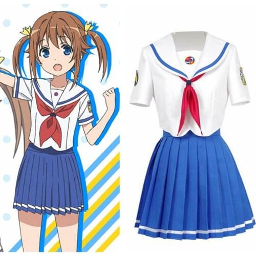 High-Q Unisex Anime Cosplay High School Fleet Daily School Uniform seaman sailor Cosplay Costumes Jacket coats Sets