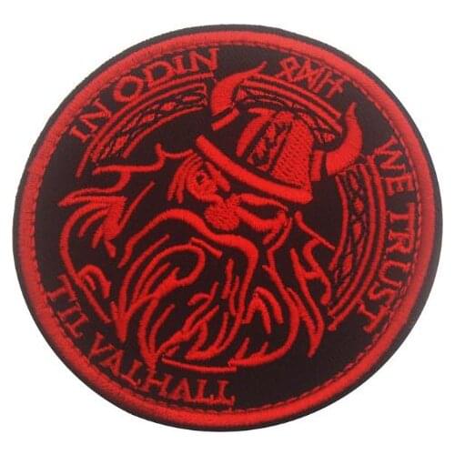 In Odin We Trust Viking patches Viking Norse Military PATCH hook loop Tactical army badge embroidered for coat cloth