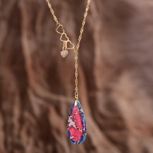 Inspired Love Waterdrop Imperial Stones Pendant Necklace