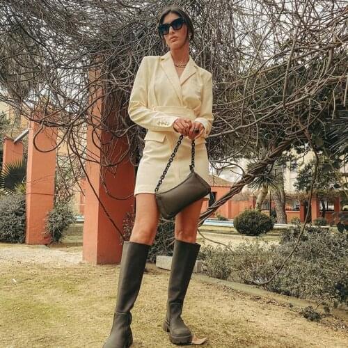 High-quality ladies formal dress long-sleeved lapel workplace dress career temperament office dress