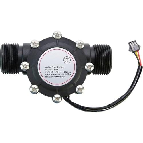 1" DC 5-18V Water Flow Sensor Flowmeter Hall Flow Sensor Water Control Liquid Flow 1-100L/min 2.0MPa Sensor Switch