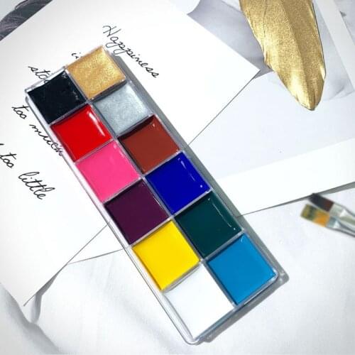 12 Colors Non Toxic Face Body Paint Water Soluble Oil Painting Tattoo Halloween P0RC