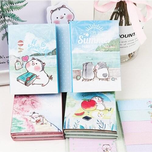 10book Lovely Hamster Memo Pad Kawaii mouse Sticky Note DIY Message Paper Notepad Gifts for Kids School Supply