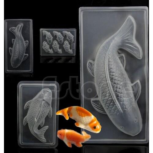 3D Koi Fish Plastic Cake Chocolate Mould Jelly Handmade Sugarcraft Mold DIY