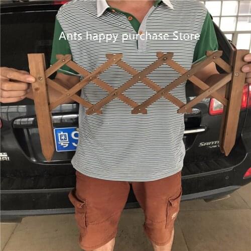 4pc Wood Telescopic Fence Wooden pile Garden wood fence Balcony courtyard decoration Flowerbed Small fence Natural anticorrosive