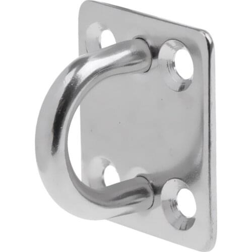 4 Pack 8mm Square Eye Plates Marine Grade 304 Stainless Steel Anchor Pad Eyes Hook for Boat Yacht Tie Down Rigging