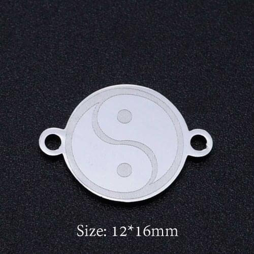5pcs/lot Yin Yang Symbol 316L Stainless Steel DIY Connector Charms Wholesale For Bracelets Making Finding Supplies Super Quality