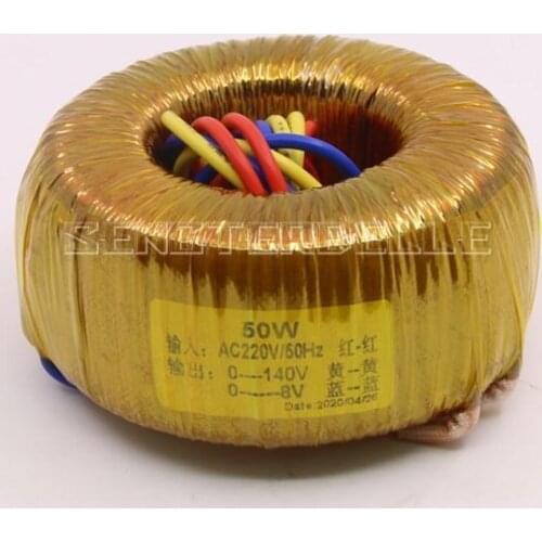 50W Pure Copper Toroidal Transformer for Tube Amplifier Audio 50VA Output: 140V-0 8V--0 Power Transformer