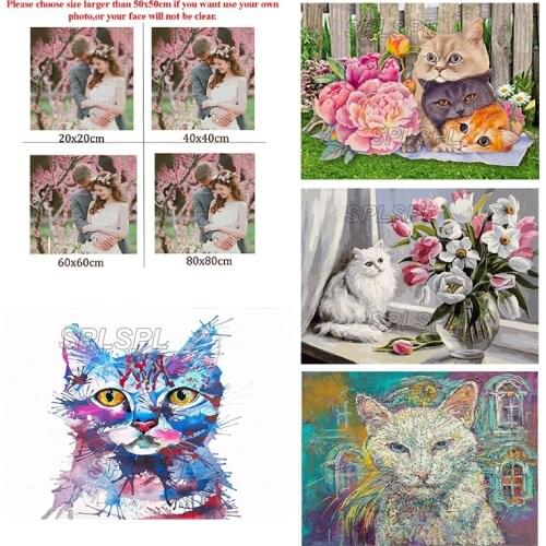 5D Diy Diamond Painting Cute Healing Art Oil Painting Cat Full Diamond Wall Art Photo Home Decoration Can Be Customized