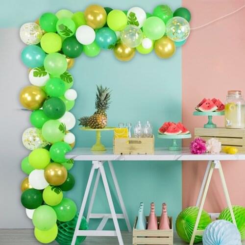 94Pcs Tropical Hawaiian Green Balloon Garland Arch Kit Ballon Chain Baby Shower Birthday Summer Hawaii Party DIY Decoration