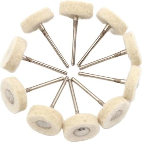 10pcs Felt Mounted Abrasive Polishing Wheel for grinding Rotary Tools Accessories Abrasive Brush Wood Metal Glass Polishing Brus