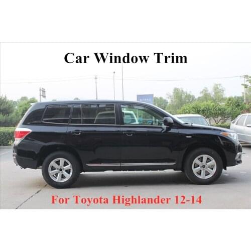 Car Exterior Accessories Window Trim For T-oyota Highlander 2012 2013 2014 Stainless Steel Decoration Strips Car Styling