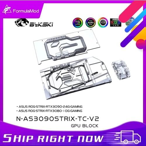 Bykski GPU Block With Active Waterway Backplane Cooler For ASUS ROG STRIX RTX 3090 3080 Gaming , N-AS3090STRIX-TC-V2