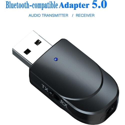 Bluetooth 5.0 Dongle Adapter USB Wireless Bluetooth Music Receiver Bluetooth Transmitter Adapter for PC Home TV for Car Speaker