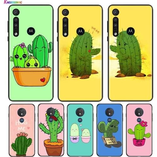 Cartoon Cactus Plant For Motorola G9 G8 G Stylus Power One Fusion Hyper Edge E7 E6 5G Plus Play Lite Phone Case