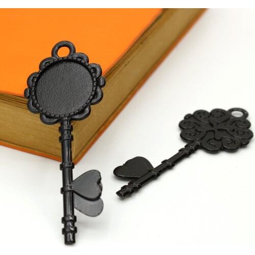 Black 20mm round necklace pendant base DIY convex round relief camouflage tray border jewelry making necklace jewelry making