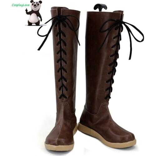 Touhou Project Youmu Konpaku Brown Cosplay Shoes Long Boots Leather Custom Made CosplayLove