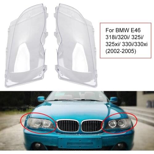 Car Headlight Cover Lens Shell Clear Transparent Automobile Headlamp For BMW E46 318i/320i/ 325i/ 325xi/ 330i/330xi (2002-2006)