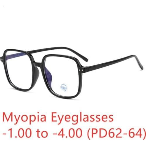 BAOBAOYANG Square Women Myopia Eyeglasses Computer Anti Blue Light Mens Prescription Glasses Old Lady Reading Glasses