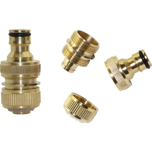 Brass 3/4" Female thread Quick Connectors and Hose Connectors with 3/4" male thread kit Garden irrigation Accessories 1 set